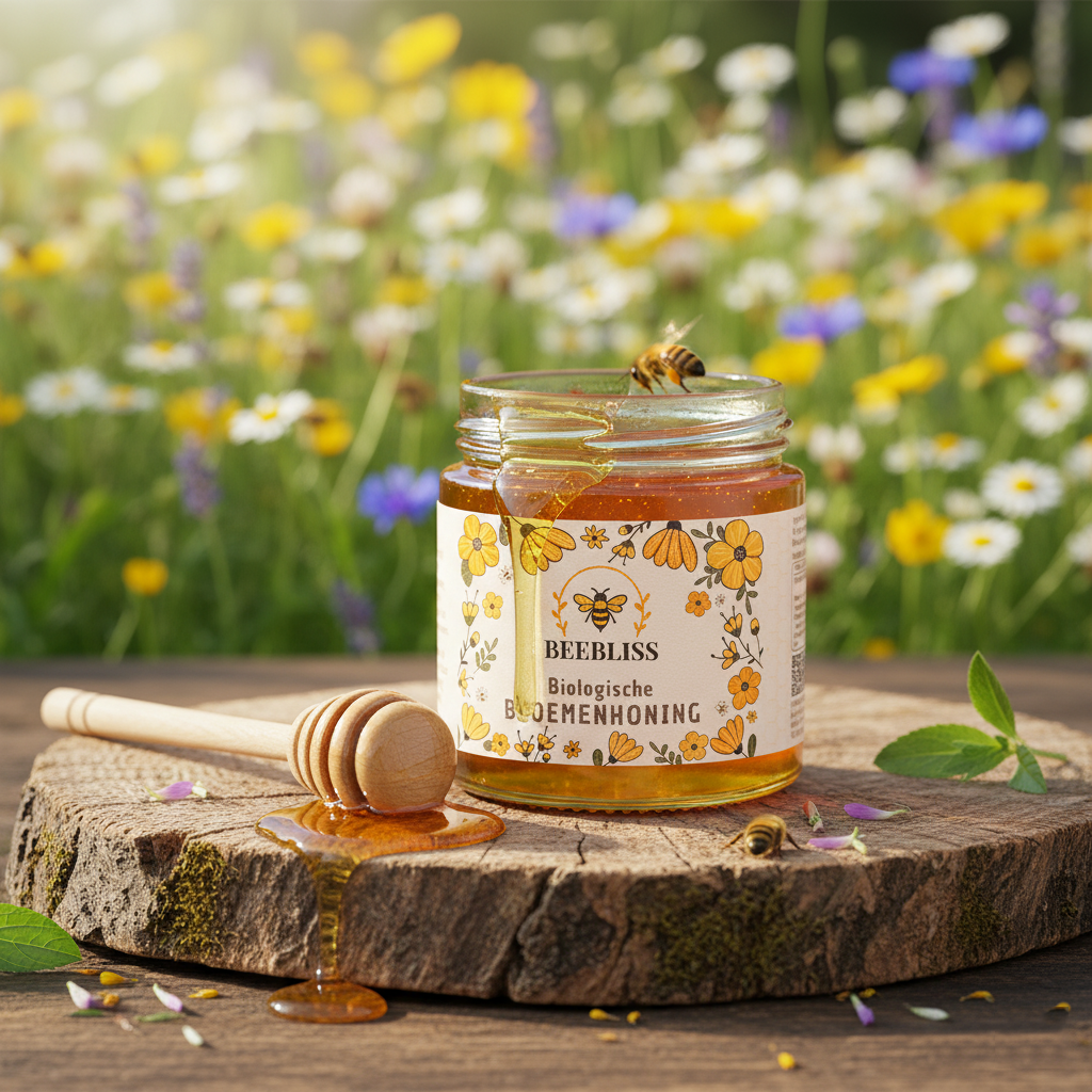 Biologische bloemen honing