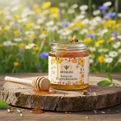 Biologische bloemen honing
